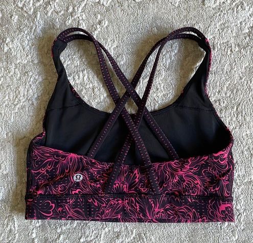 Lululemon Sports Bra 4 Pink Black Cross-Strap Strappy Padded Yoga Multiple  - $38 - From Nina