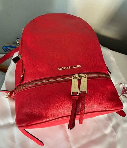 Michael Kors Rhea Medium Backpack Red - $105 (70% Off Retail) - From Cely