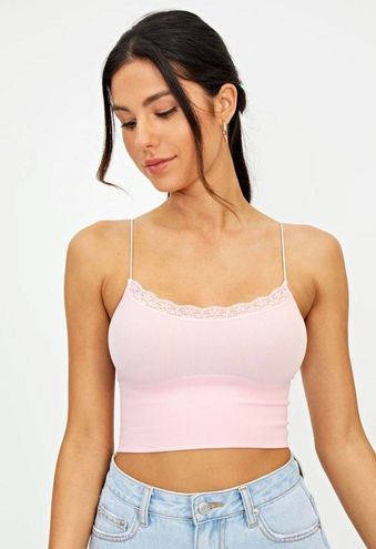 Seamless Tank with Lace Trim