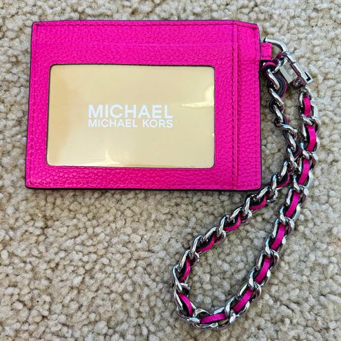 Michael Michael Kors Pebbled Leather Chain Wallet Bag In 橘色