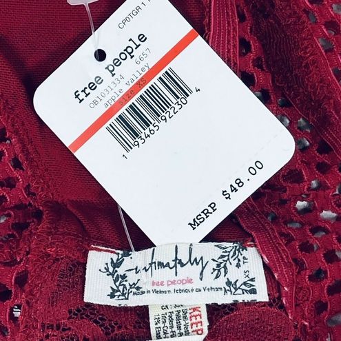 Free People NEW Womens XS Sitting Pretty Brami Red Apple Valley