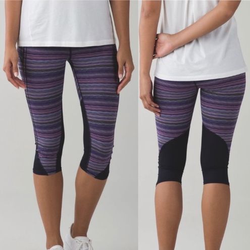 LULULEMON Vent it Out Crop Legging in Space Dye Twist Ultra Violet