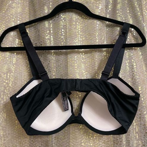 Victoria's Secret Black Push-Up Padded Shine Strap Rhinestone Bra 34D Size  undefined - $41 - From Jessica