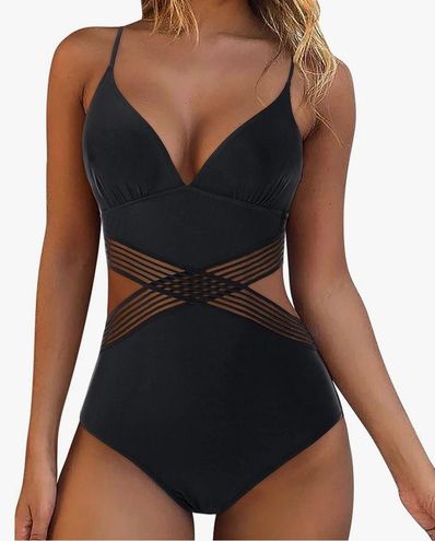 RXRXCOCO Women Cutout One Piece Swimsuit Tummy Control Cross Back Bathing  Suit