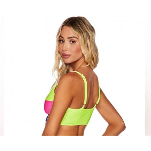 Beach Riot Alexis Riza Electric Colorblock Bikini Top Size XS - $54 New  With Tags - From Veronika