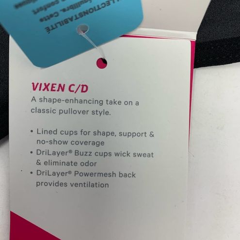 Moving Comfort black Vixen sports bra XS CD new 