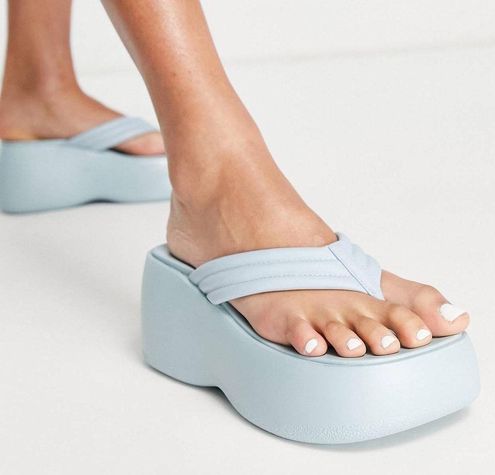 ASOS Daisy Street Exclusive chunky flip flop sandals Blue Size 8 - $40 (20%  Off Retail) - From Kayla