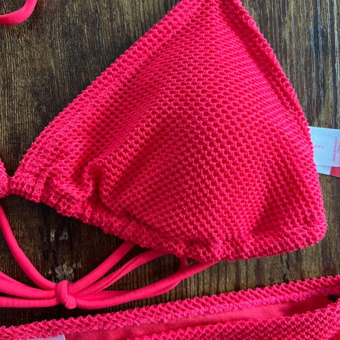 No Boundaries Hot Pink Mesh Bikini Red - $15 - From Stella