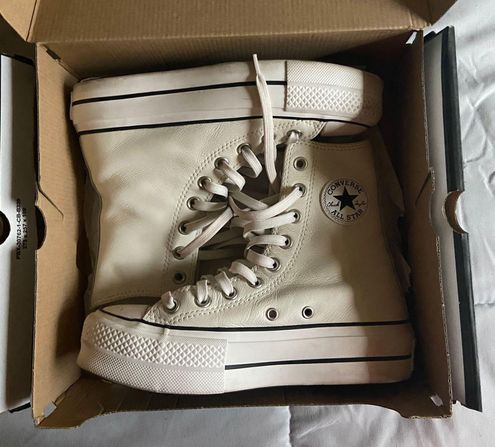 Converse Cream High Top Sneakers Tan Size 5.5 30 60 Off