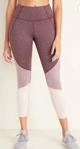 High-Waisted Elevate 7/8-Length Color-Block Leggings for Women