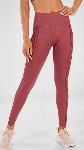 Fabletics NWT $50 [ Small ] High-Waisted Seamless Rib Leggings Dark Rouge  #5960 Pink - $45 (10% Off Retail) New With Tags - From Naomi