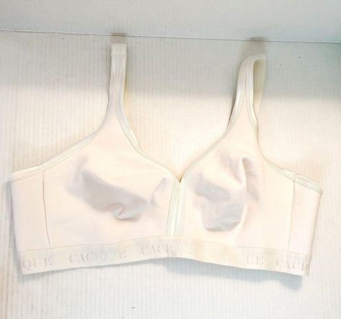 Cacique Bra White Cotton Wire-free Bra Sz 44D EUC - $25 - From Liz