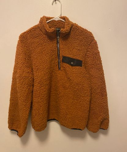 SheIn Orange Sherpa Pullover Size M - $17 - From Makayla