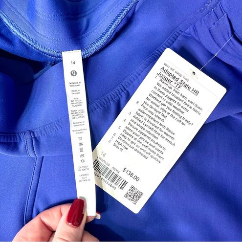 Lululemon Adapted State High Rise Fleece Jogger Pants Psychic Blue 14 Nwt -  $106 New With Tags - From Marie