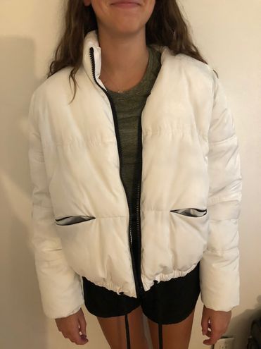 forever 21 white puffer jacket