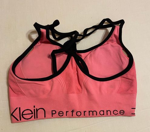 Calvin Klein Performance logo tape sports bra in pink - ShopStyle