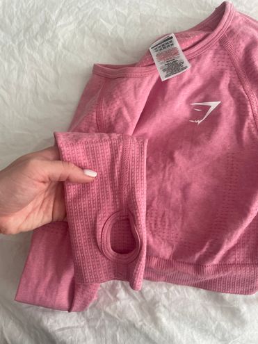 Gymshark Vital Seamless 2.0 Long Sleeve Crop Top - Pink Marl Size XS - $30  (14% Off Retail) - From Andrea