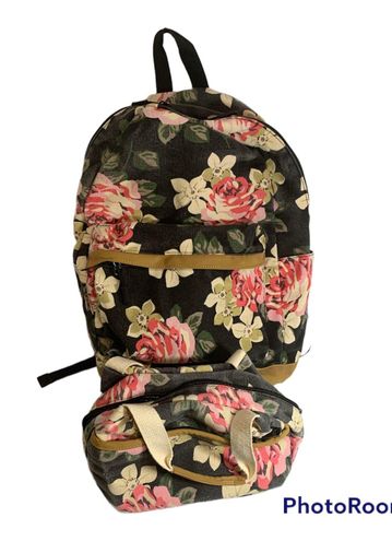 Ella Elly Backpack and Lunch Bag Floral PreOwned Multi 22 60