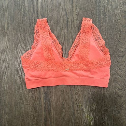 Victoria's Secret NWOT PINK neon orange lace pull over padded