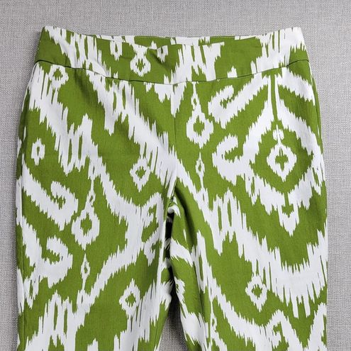 Chico's So Slimming Womens Pants Size 6P Green Brigitte Ikat Palm Spring  Crop - $14 - From Annette