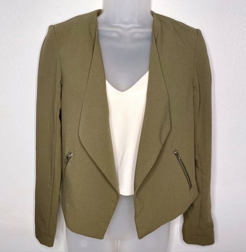 Divided H&M Womens Crop Blazer Coat Single Breasted Long Sleeve Pocket