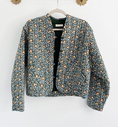 Universal Thread Coastal Grandma Green Floral Quilted Jacket - $28 - From  Sydney