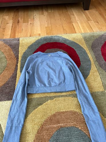 Gymshark Vital Seamless 2.0 Crop Top Evening Blue Marl Long Sleeve Size  Small - $20 - From Emily