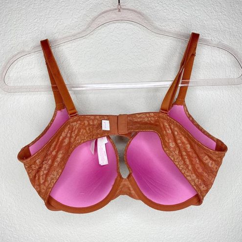 PINK - Victoria's Secret Victoria's Secret PINK Orange Peach Leopard Print  Wear Everywhere Bra Size 26D - $30 - From Taylor