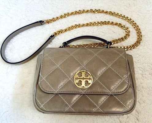 Tory Burch Willa Glazed Mini Top Handle Bag Tan - $333 (33% Off