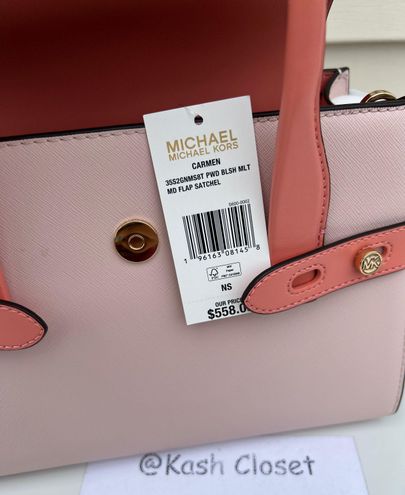 Michael Kors Carmen Colorblock Medium Flap Satchel -Buff Multi