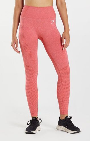 BUTTON RIBBED LEGGINGS - Pink marl