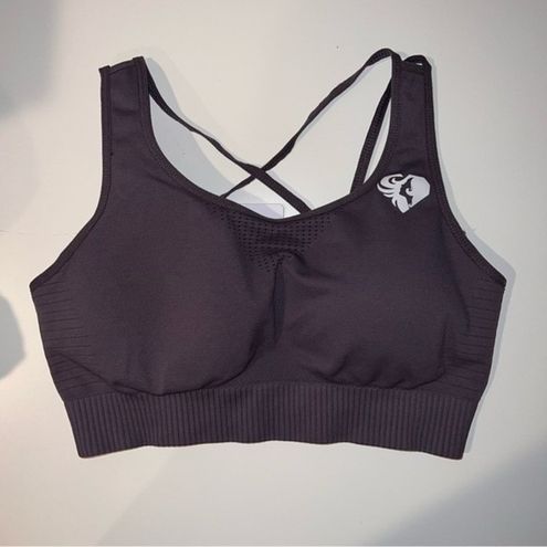 Power Seamless Sports Bra, Charcoal