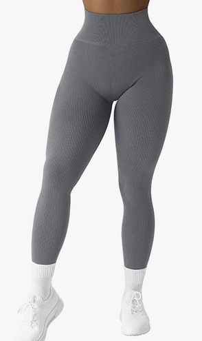 QQQ Athletic Gym ribbed workout leggings Gray Size XS