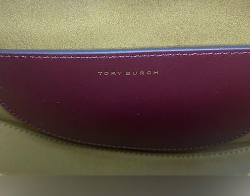 AUTH NWT $548 Tory Burch T Monogram Jacquard Studded Mini Crescent Bag In  Claret