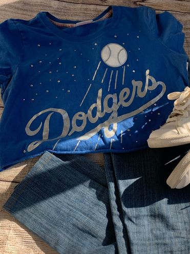 Victoria's Secret, Tops, Victorias Secret Pink Los Angeles Dodgers Jersey  Crop Top