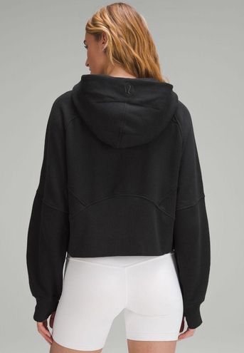 Scuba Cropped Zip Up Hoodie Black