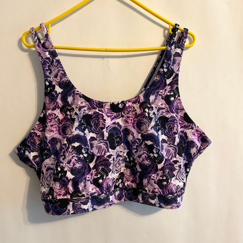 Torrid Size 4 Active Twist Back Sports Bra Purple Floral and Skulls 4XL -  $29 - From Dee