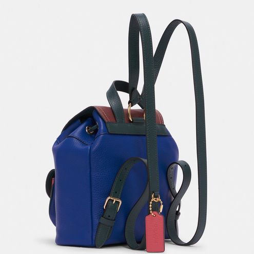 NWT Coach Pennie Backpack 22 In Colorblock-Sport Blue Multi