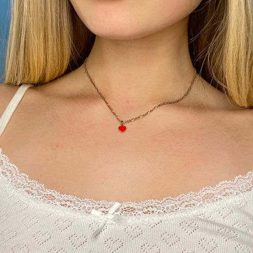 Brandy Melville Red Heart Necklace