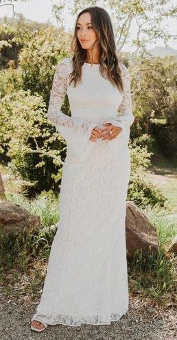 Show Me Your Mumu Natalie Maxi Bridal Dress in White Forever Lace S - $97  New With Tags - From K