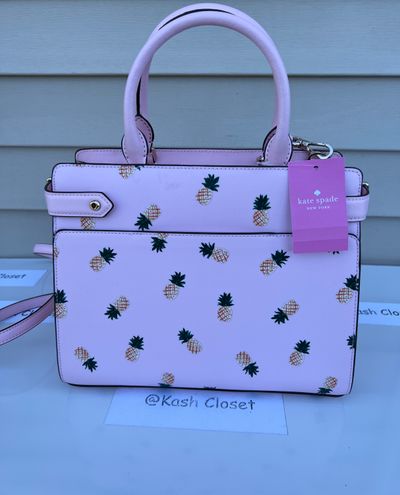 Kate Spade Staci Medium Satchel Purse & Wallet Bundle Pineapple