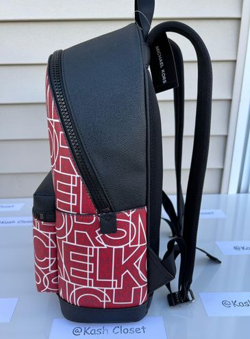 Michael Kors MK Cooper Graphic Logo Backpack- Flame/Black Black - $159 (70%  Off Retail) New With Tags - From Kash