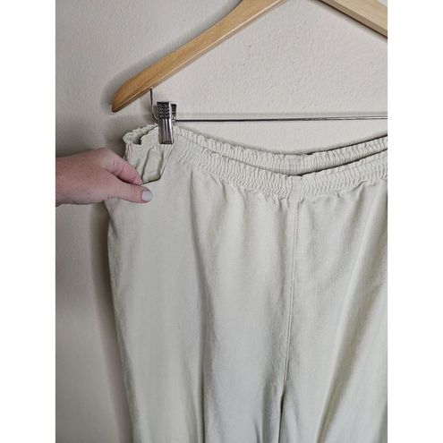 Soft Surroundings Wide Leg Pants Pull On Palazzo Cream Color Women's Size  1X - $24 - From Jessica