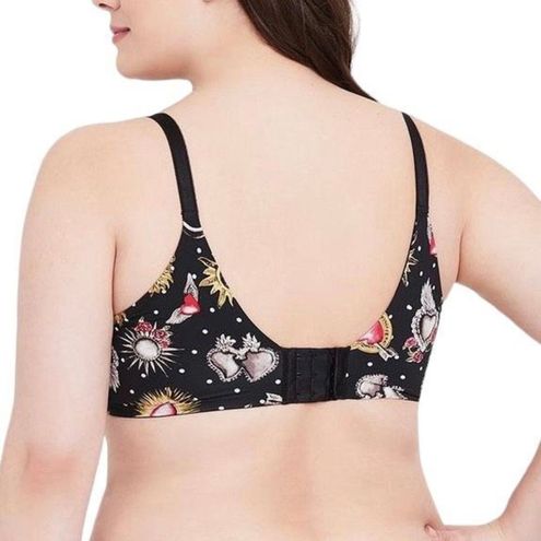 Torrid Plus Size 42DDD Bra Plunge Push Up Print 360 Back