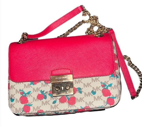 Michael Kors NWT Brandi MK Mono Floral Flap Bag Red Saffiano Leather Gold  Chain - $110 (55% Off Retail) New With Tags - From christina