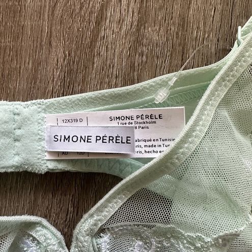 Simone Perele 12X319 Sea Green Delice Sheer Plunge Underwire Bra –