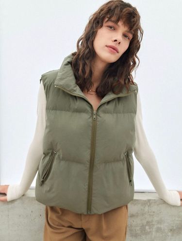 zara green puffer vest｜TikTok Search