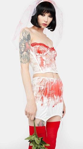 Trickz N Treatz Bloody Bride Costume Set - White/Red | XX-Large