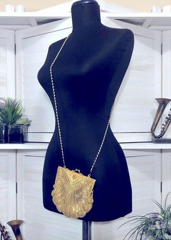 Regale golden beaded shell vintage style Hollywood Glamour crossbody bag  purse - $30 - From Maria