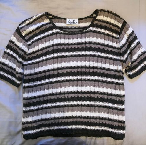 Reba Rose brown striped sweater Tan 